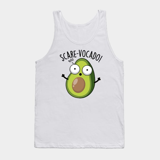 Scare-vocaco Funny Avocado Puns Tank Top by punnybone